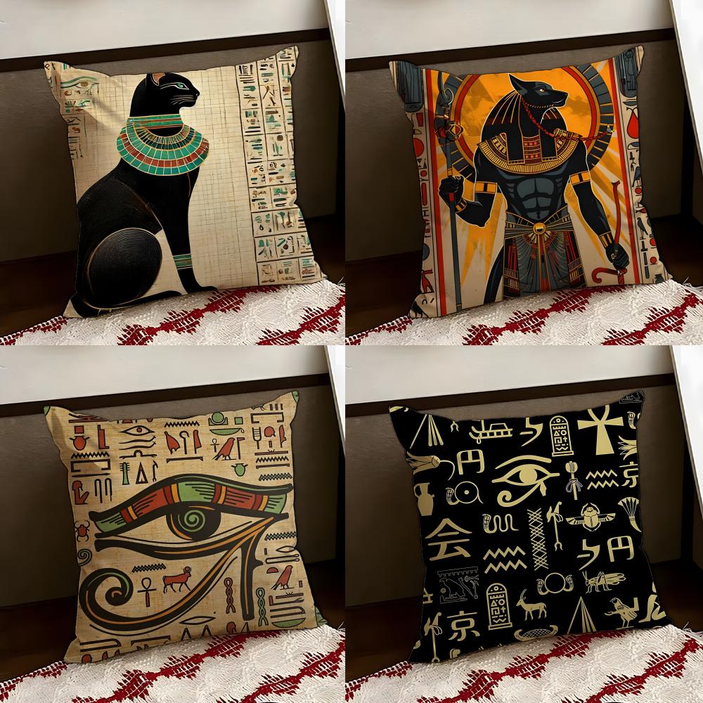 Ancient Egypt AAnubis Cushion Cover Reversible Soft Durable Pillow Cover Home Car MultiScene Use for Daily Comfort