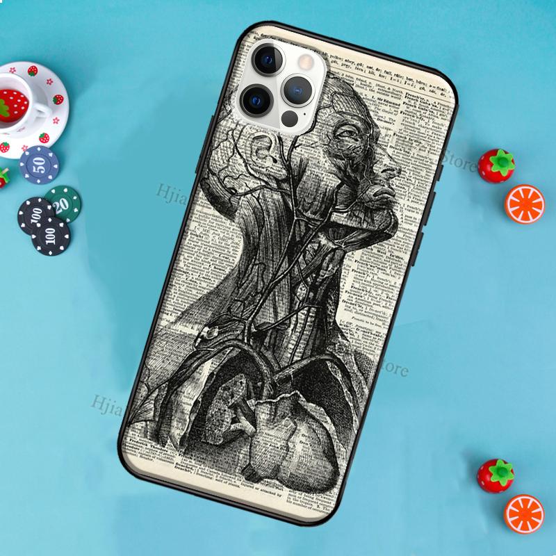 Medical Human Anatomy Phone Case For iPhone 12 Pro Max 13 Mini SE 2020 8 7 Plus 11 14 Pro Max X XS Max XR Cover