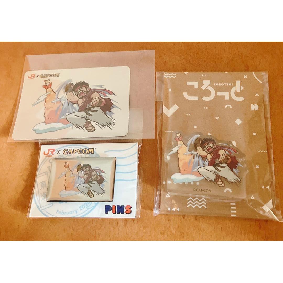 Captabi Ryu Sticker Pins Korotto Street Fighter CAPCOM