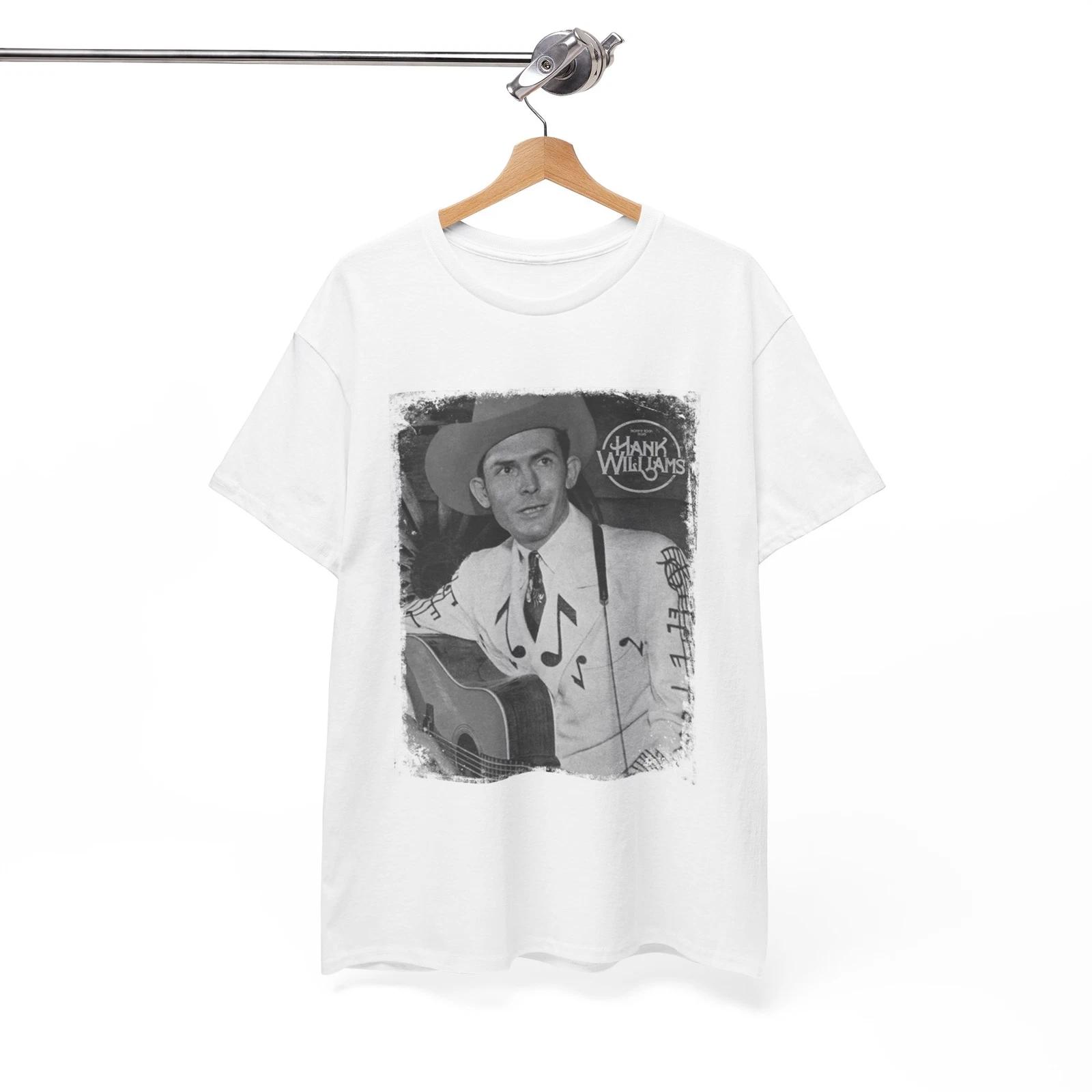 Hank Sr Tshirt Vintage Country Poster Hank Jr Guitar Unisex Heavy Cotton Tee M