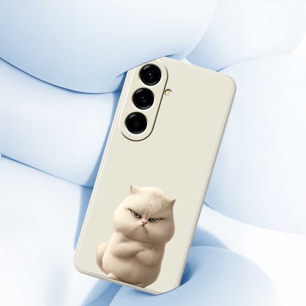 For Samsung Galaxy A56 5G Case Angry Cat Pattern Printing Straight Edge TPU Phone Back Cover