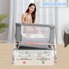 Bedside Crib Baby Crib, 3 In 1 Bassinet with Large Curvature Cradle, Foldable Height Adjustable Bassinet, Movable Beside Mosquito Net (Grey)