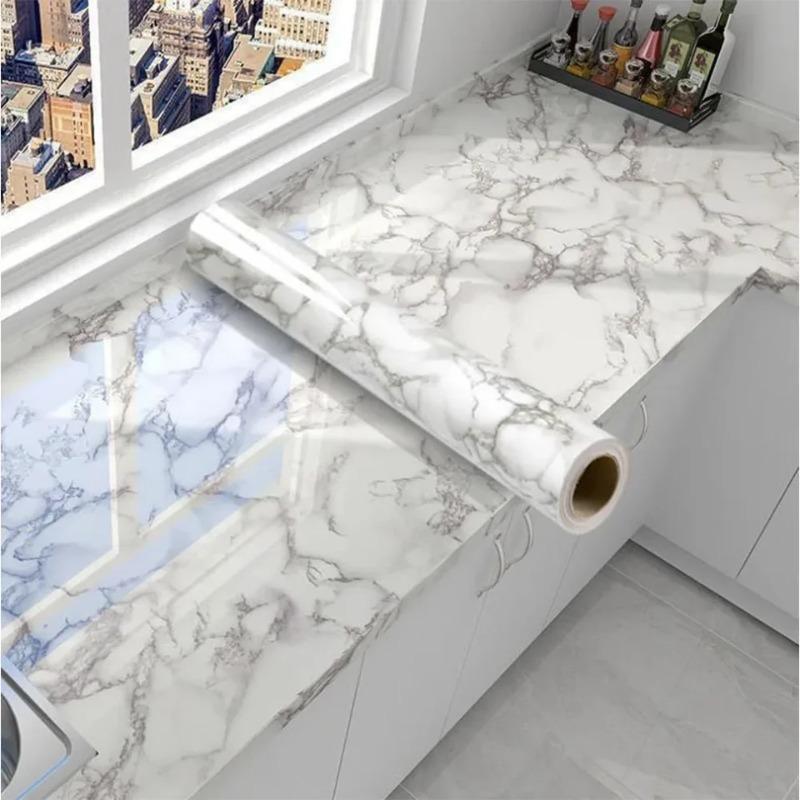 Marble 0.55m PVC self-adhesive waterproof and stain resistant wallpaper living room and kitchen stickers
