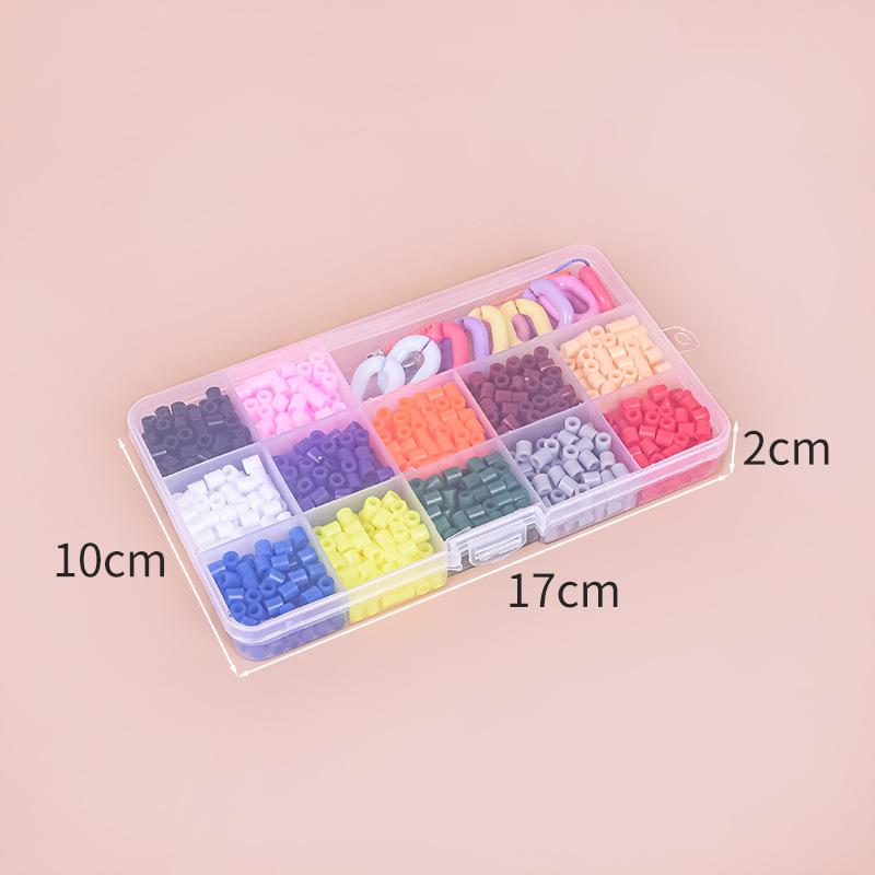 Perler & Hama Beads 15-Compartment Ring Set, 1200-Piece 3D Puzzle Educational Toy for Kids