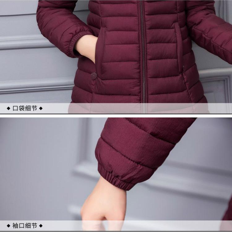 Mom's cotton-padded clothes New cotton-padded clothes Women's medium and long slim and thin large-size cotton-padded jackets Winter middle-aged and e