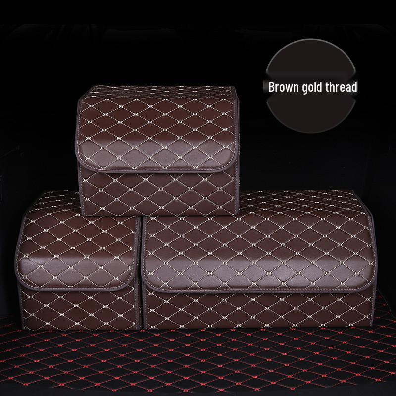 Składany organizer i pudełko do bagażnika samochodowego ze skóry