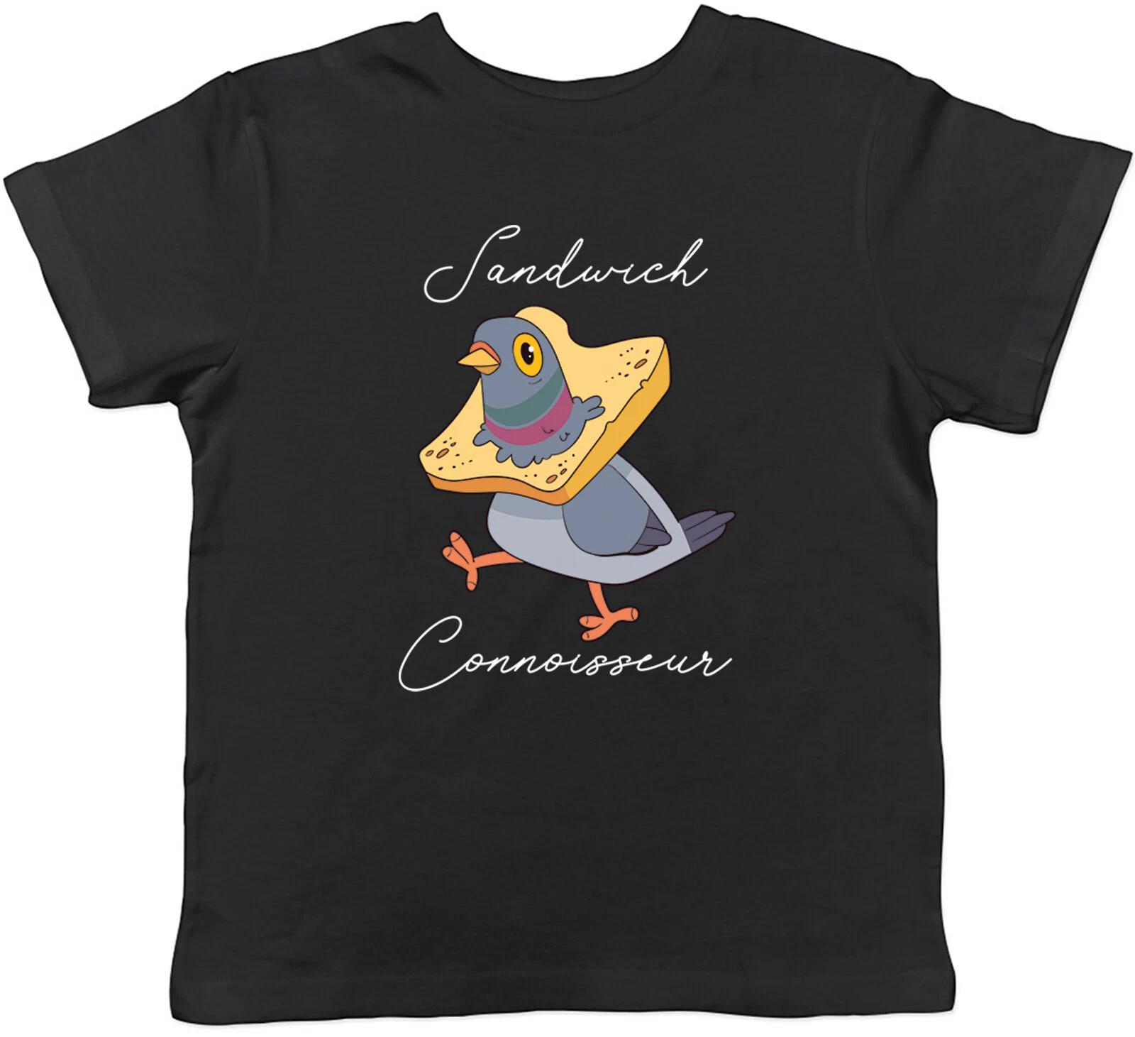 

Funny Sandwhich Connoisseur Kids T-Shirt Pigeon caught in Bread Slice Boys Girls 100