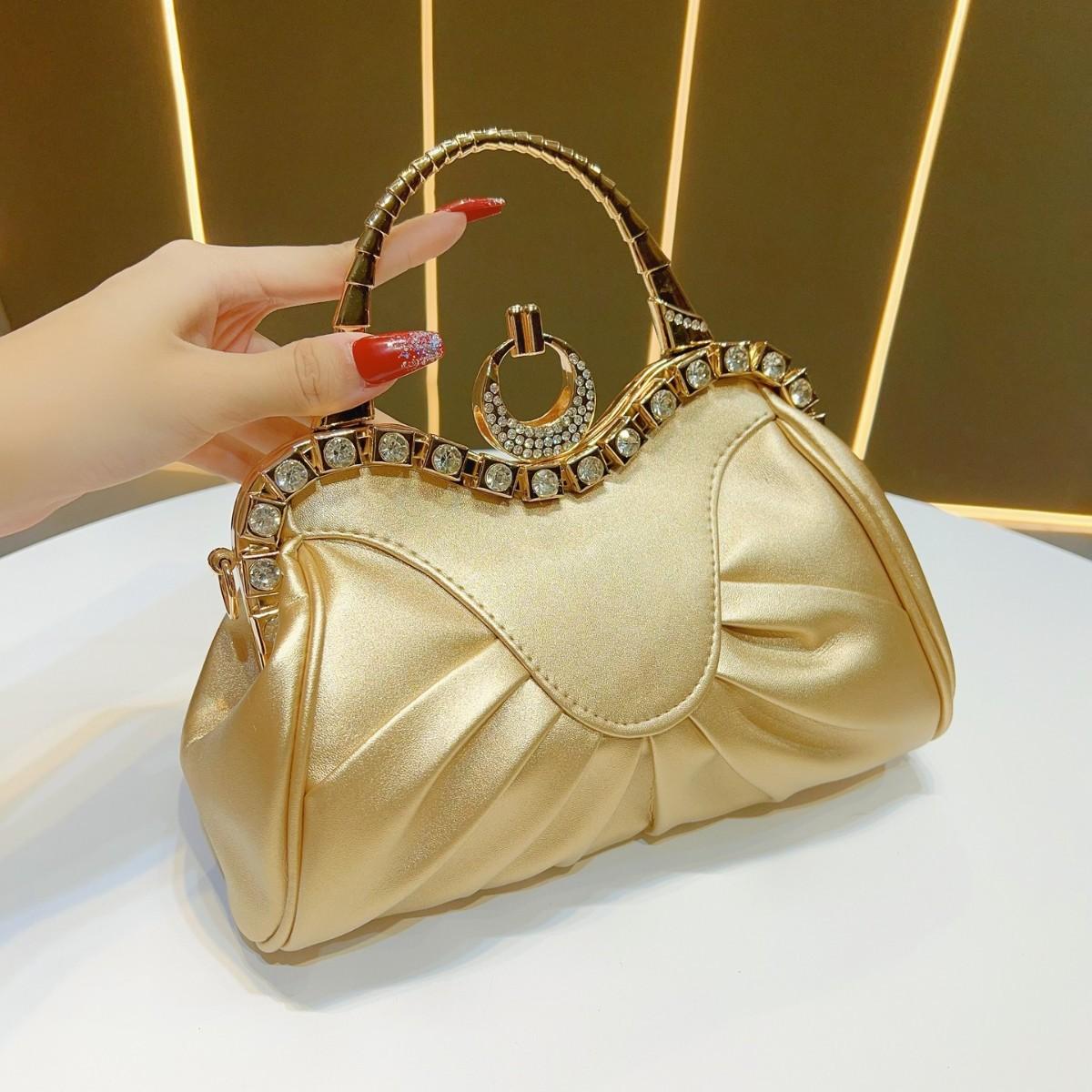 

New Retro Pleated Bag with Large Capacity Shoulder Bag золотий