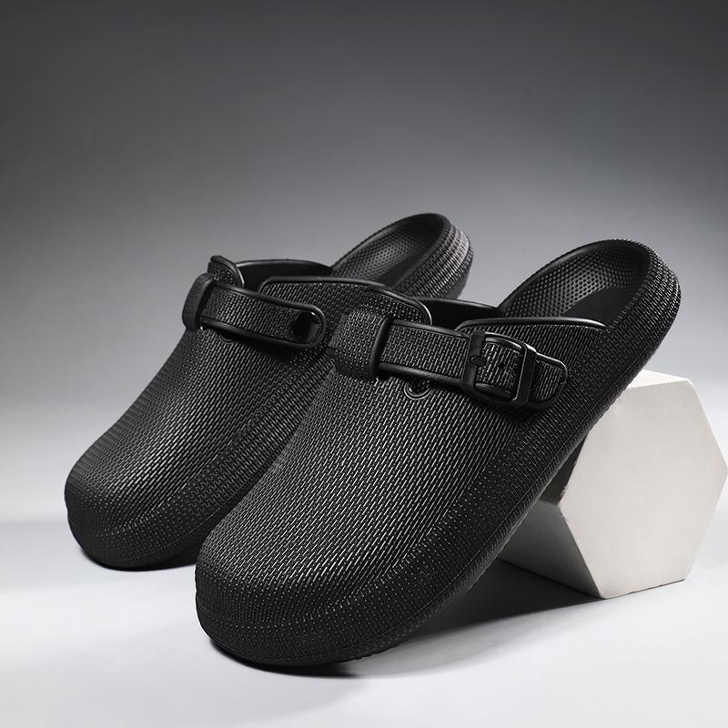 EVA Shoes for Men Summer Closed-toe Sandals Mens Non-slip Soft Bottom Beach Shoes Garden Clogs Bukle Strap