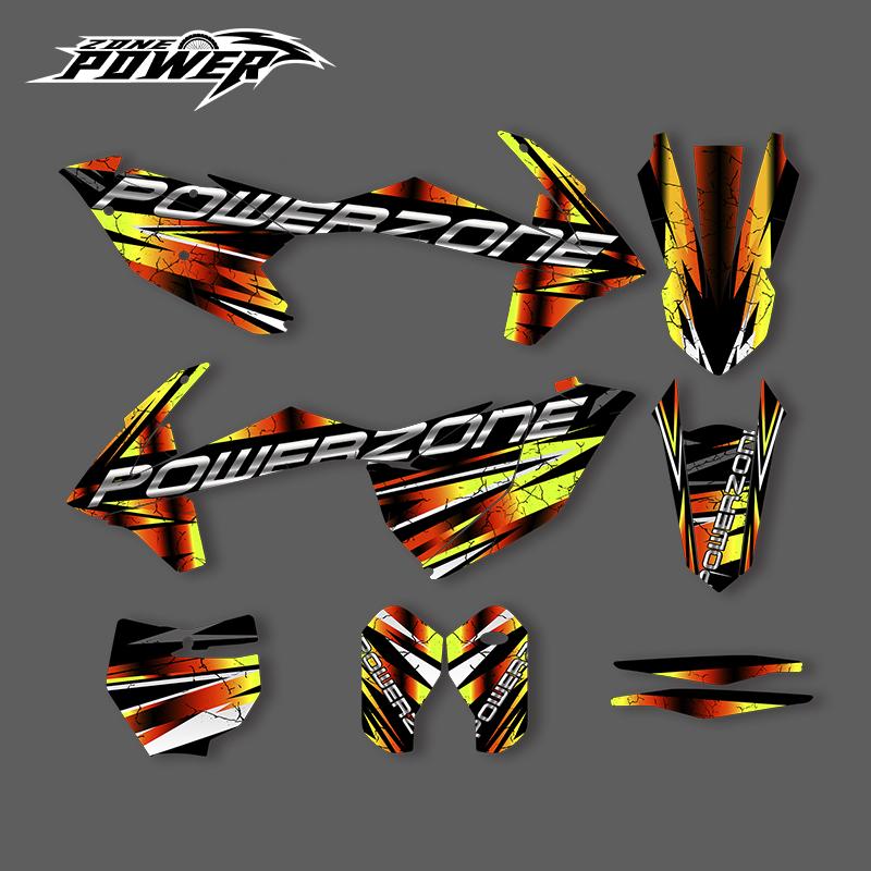 POWERZONE For KTM 2017 2018 2019 EXC 2016 2017 2018 SXF Motocross Graphics Background Sticker Decal Kits Customized Number 01