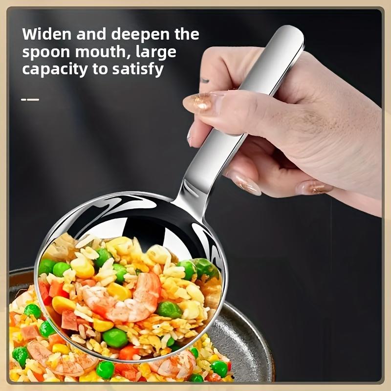 1pc Stylish Large-Head Soup Ladle, Easy-to-Clean Stainless Steel Material - Suitable for Making Soups, Frying Dishes