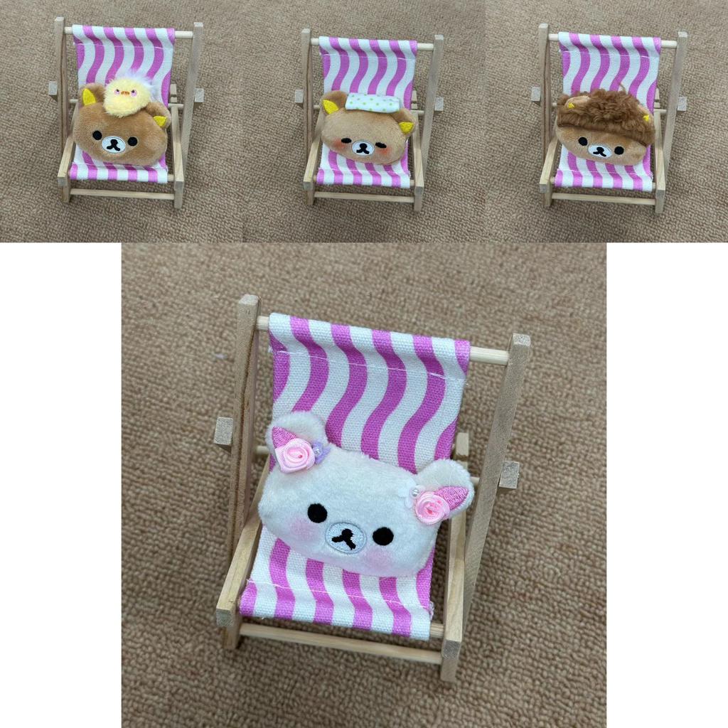 Rilakkuma Bär und kleines gelbes Küken Plüschtier Tasche Anstecknadel Schlüsselanhänger Für Kinder