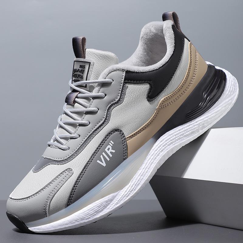 Sneakers Autumn and Winter New Versatile Fashion Velvet Warm Non-slip Men's Leisure Travel Dad Shoes