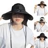 Outdoor Visor Hut mit eingebautem Ventilator Breitkrempig Leerer Oberteil Kühlhut mit Solarbetrieb und USB-Ladeventilator für Outdoor-Strandreisen