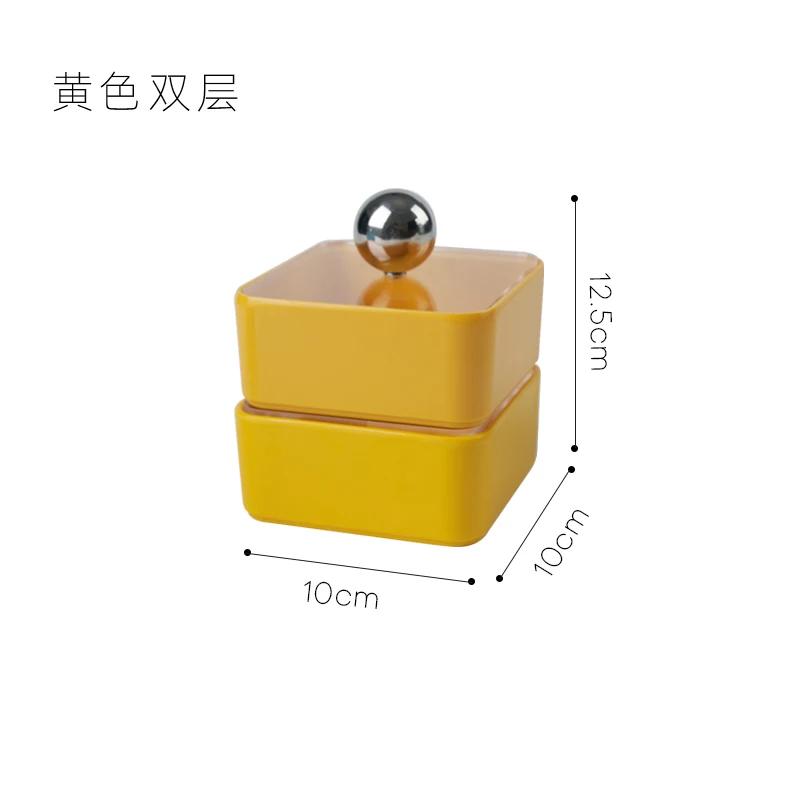 Square Storage Box Transparent Plastic Storage Box Floss Cotton Swabs Jewelry Box Table Decoration Ornaments Home Decoration