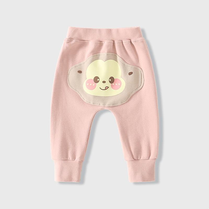 

Брюки для маленьких девочек и мальчиков с милыми животными большого размера из мягкого хлопка высшего качества для малышей, повседневные удобные брюки для малышей, одежда, брюки 100 розовый