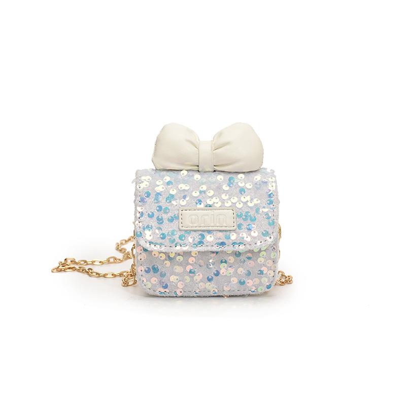 

Small Sequin Crossbody Bag With Synthetic Material Trendy School Bag Girls For білий