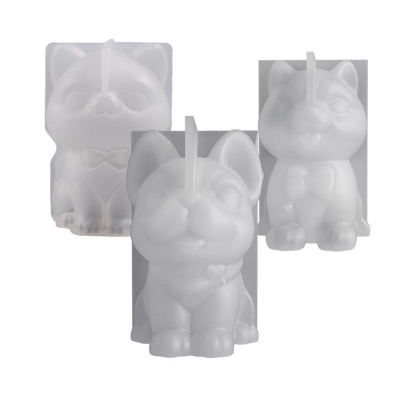 Silikonform für DIY-Katzen-, Husky-, Französische Bulldoggen-, Golden Retriever-Kerzen- und Schlüsselanhänger-Ornamente