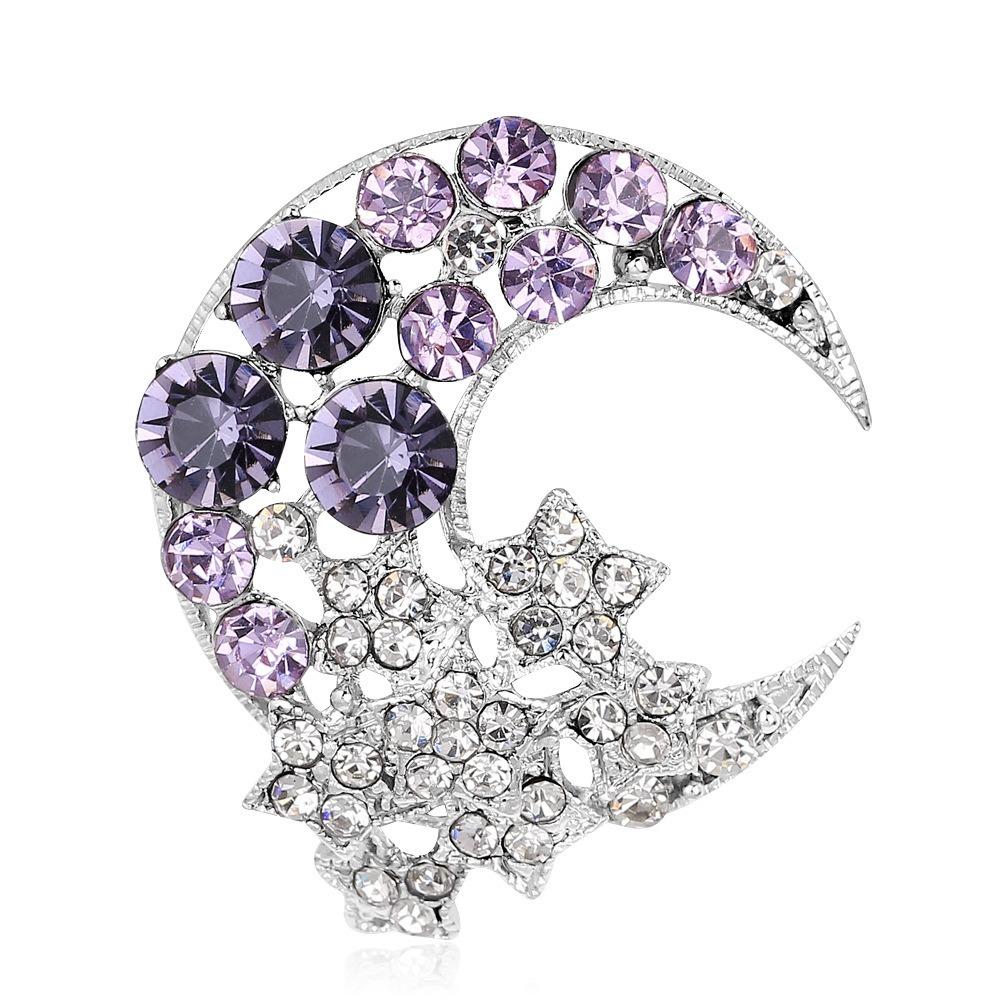 Rhinestone Inlay Brooch Pin Alloy Decor Badge Fashion Lapel Ornament Gift