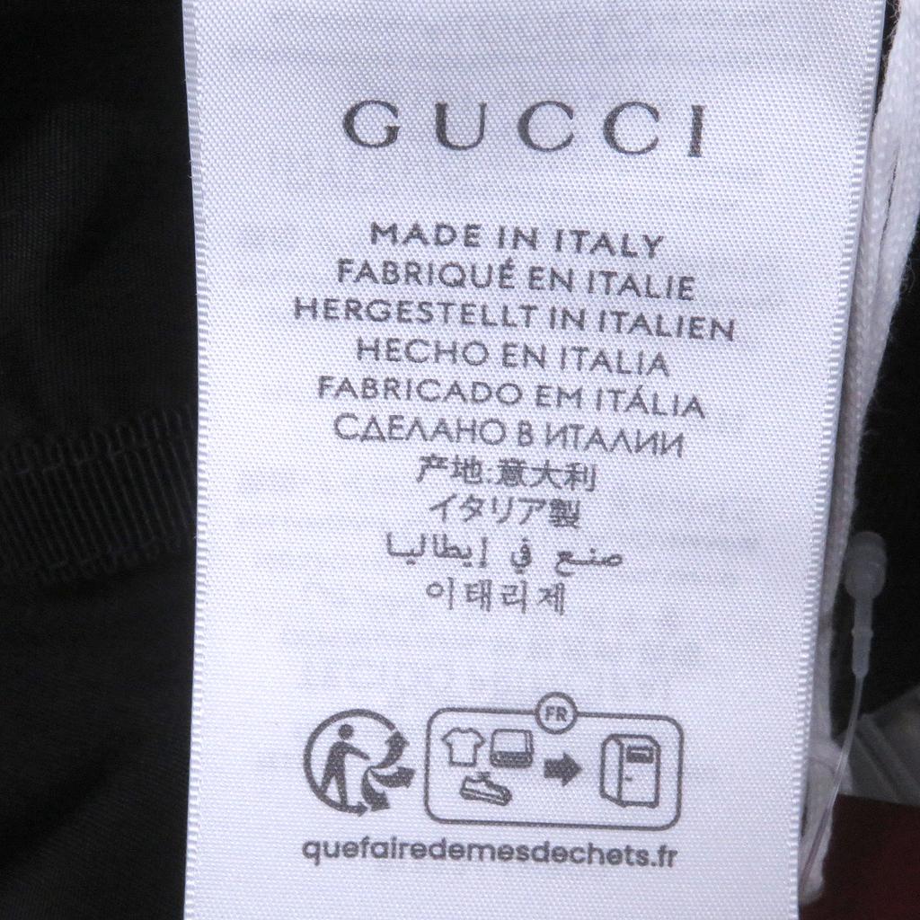 Pristine GUCCI Hat Embossed Logo Sherry Line Bucket Black Nylon Mens XL 813534 Used