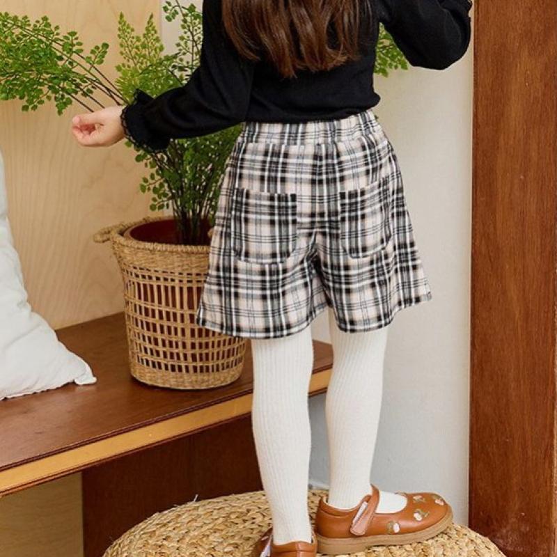 Lilypuri Check Wrap Skirt Pants Black 