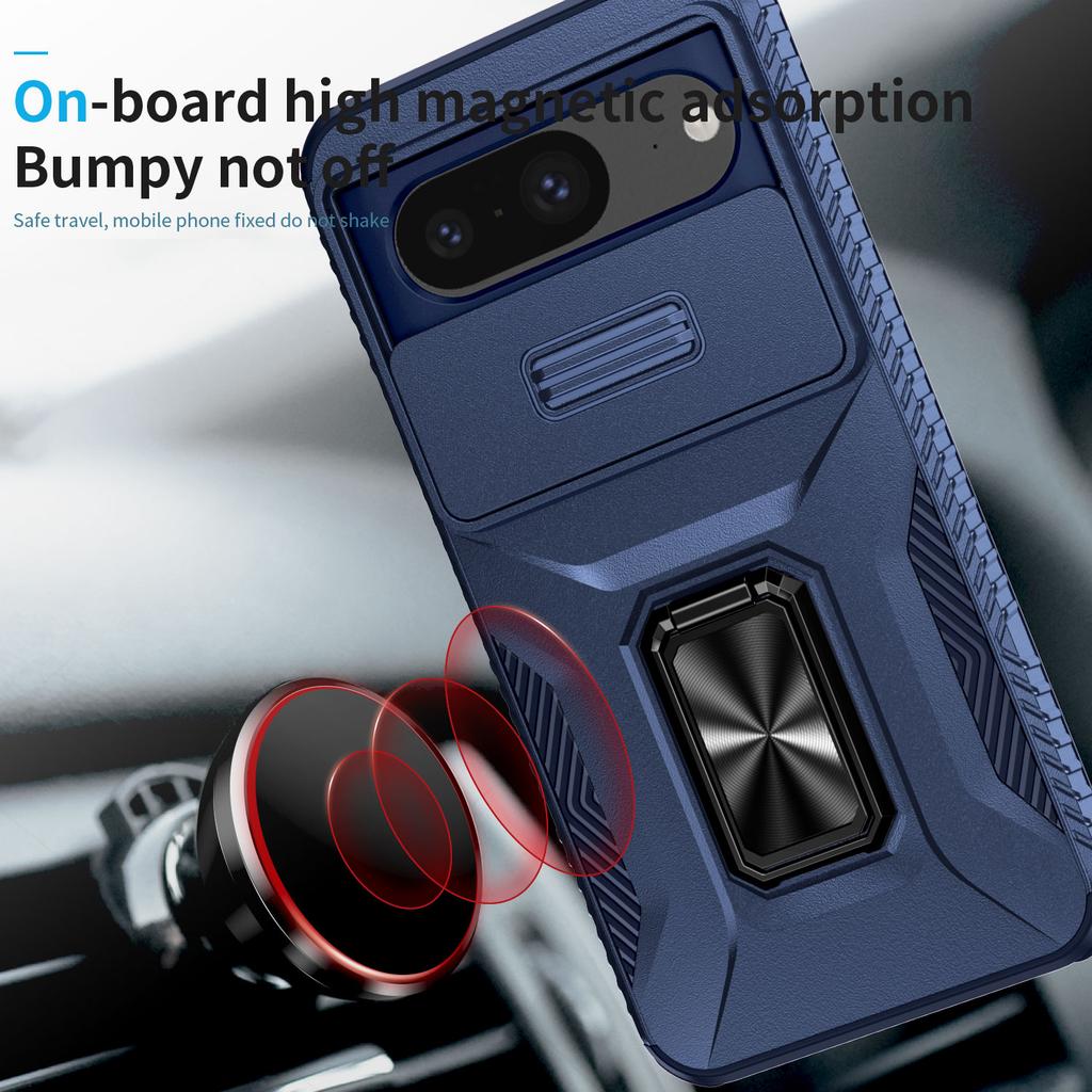 For Google Pixel 8 Case Camshield Kickstand TPU+PC Anti-Slip Phone Cover