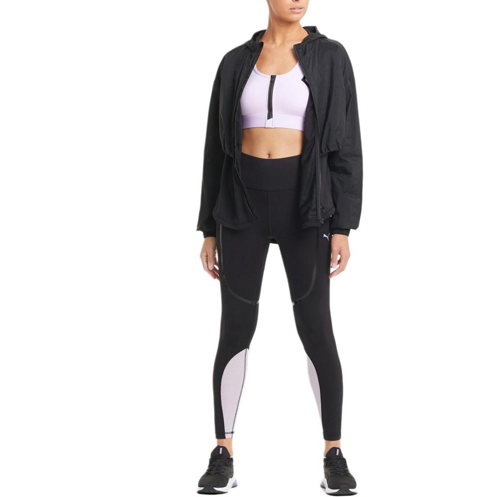 Puma Logo Solid Color Hooded Jacket Women jackets Black 520271-01