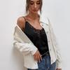 2025 Autumn/Winter Women's Single-Breasted Knitted Cardigan - Solid Color, Turn-Down Collar, European & American Style