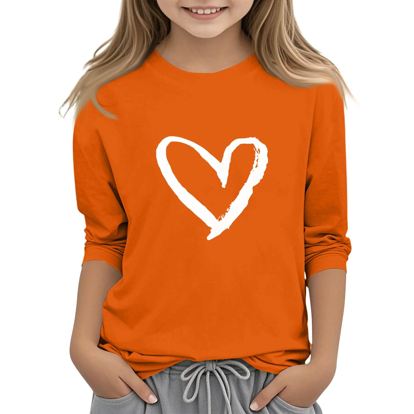 

Children s 3/4 Sleeve O-neck Daily Casual Printed Top 130 помаранчевий