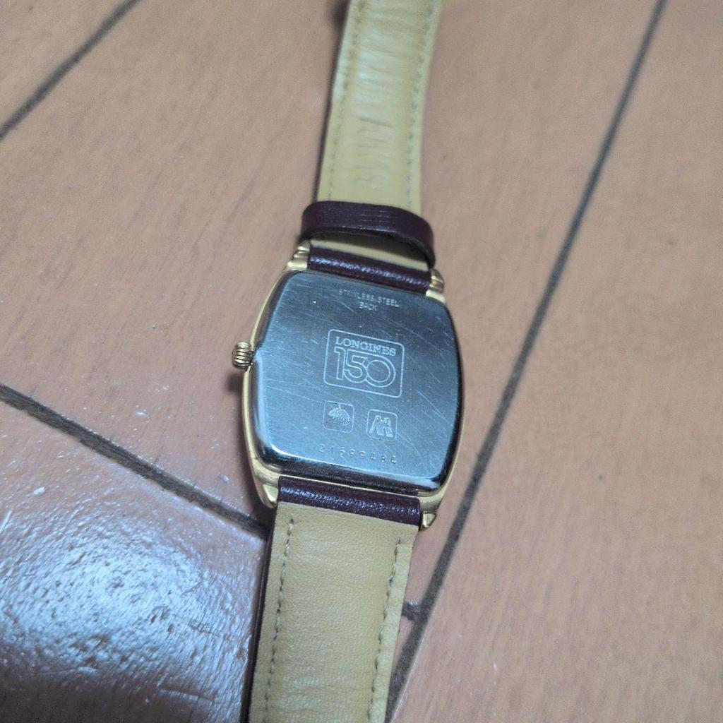 Used Longines Manual Winding Men's Watch Tonneau Type Gold [Belt Replaced]