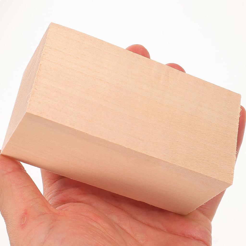Artibetter Carving Wood Basswood Carving Wood Carving Square Timber Wood Carving Block Set of 3 Wood Premium Wood Crafts Carving Woodworking Printing