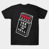Asian Size Men Black Print T-shirt See You In Hell T-Shirt No-Cut Print Cotton Tshirt