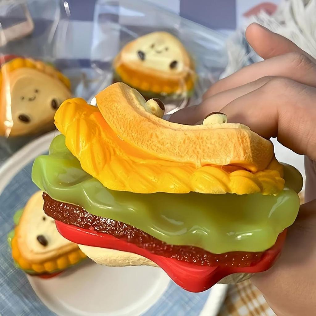 1pc Sandwich Shaped Taba squishy Music Decompression Toy Sandwich Baby Layered Burger Pinch Water Sense Pinch Party Gifts