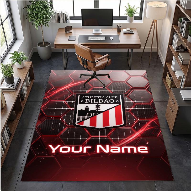 Crystal Velvet Rug Athletic Bilbao FC Print Custom Name Text Floor Mat Home Decor