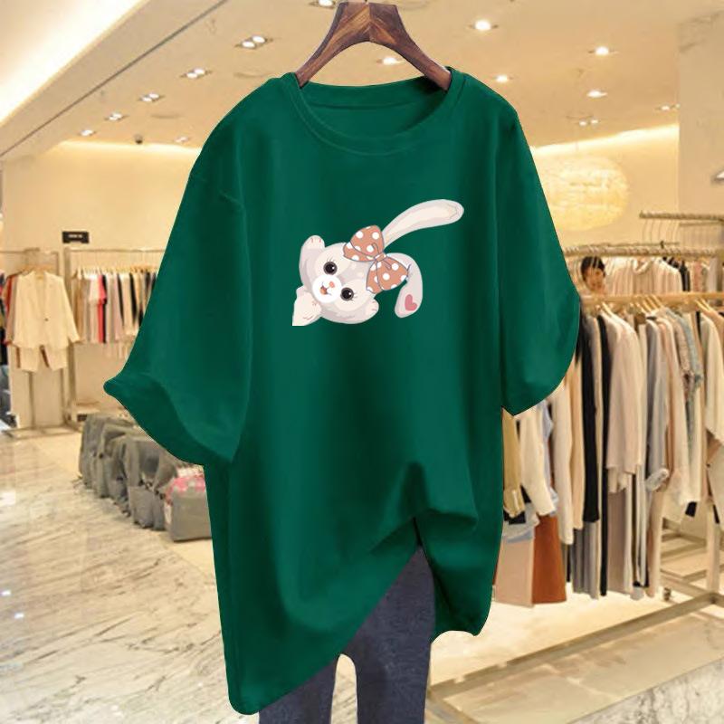 Cotton T-shirt short-sleeved women's 2025 new clothes summer foreign style half-sleeved top summer wear