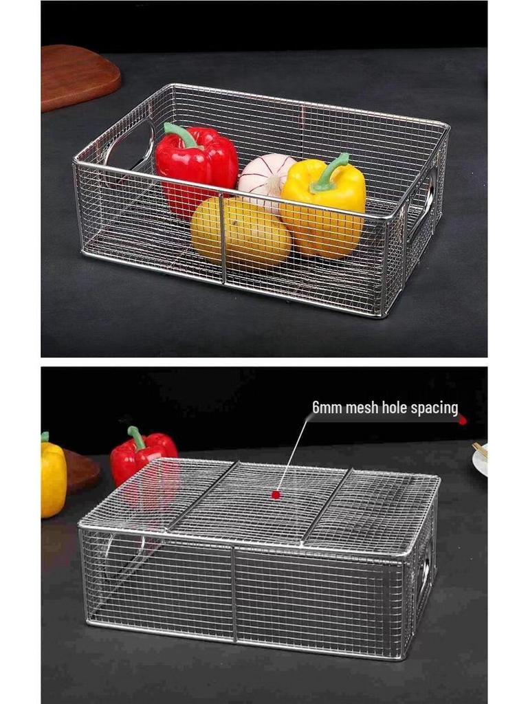Stainless Steel Square Shaking Basket for Breading and Frying