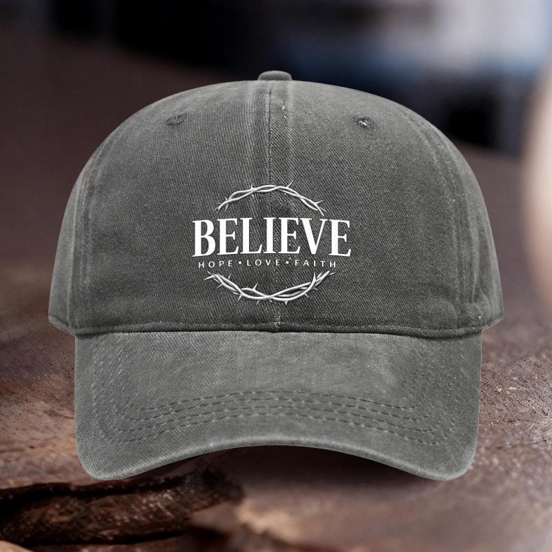 pc Adjustable Hat with Believe Hope Love Faith Printed Pattern Unisex Women Outdoor Sports Style Ideal Gift for Festive Celebr 1pc
