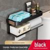 DANLE Black Extended Double-Layer Paper Towel Holder