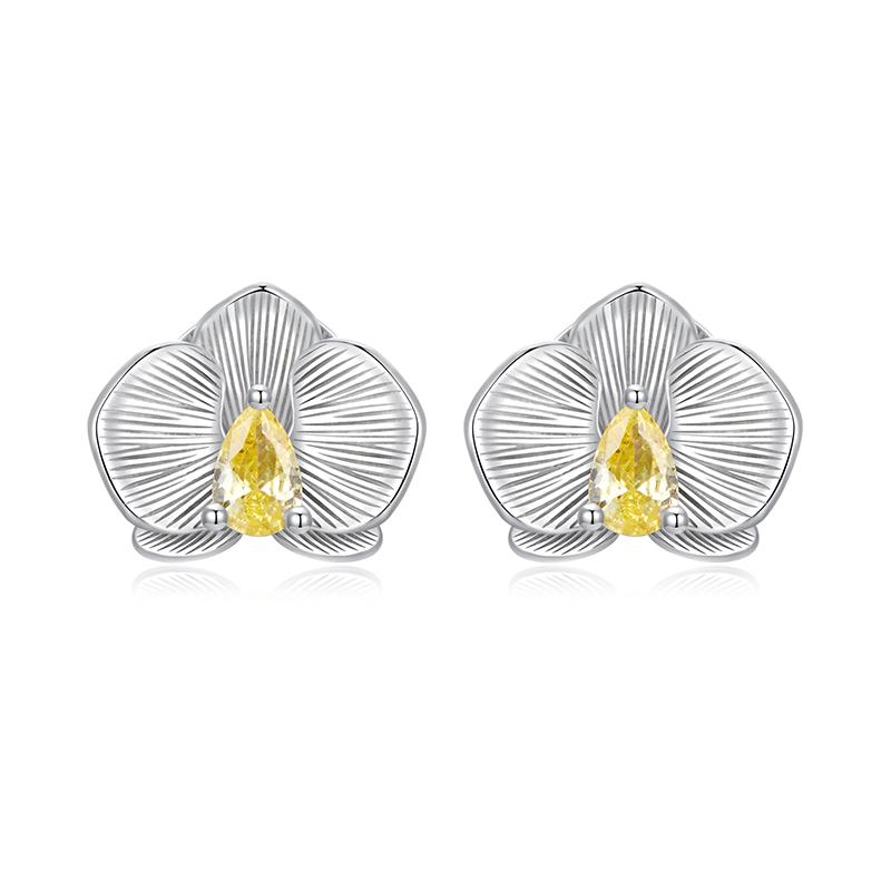 WOSTU 925 Sterling Silber Mini Blume Schmetterling Vogel Biene Steckerohrringe Regenbogen Mondstein Kätzchen Ohrstecker Mädchen Party Schmuck