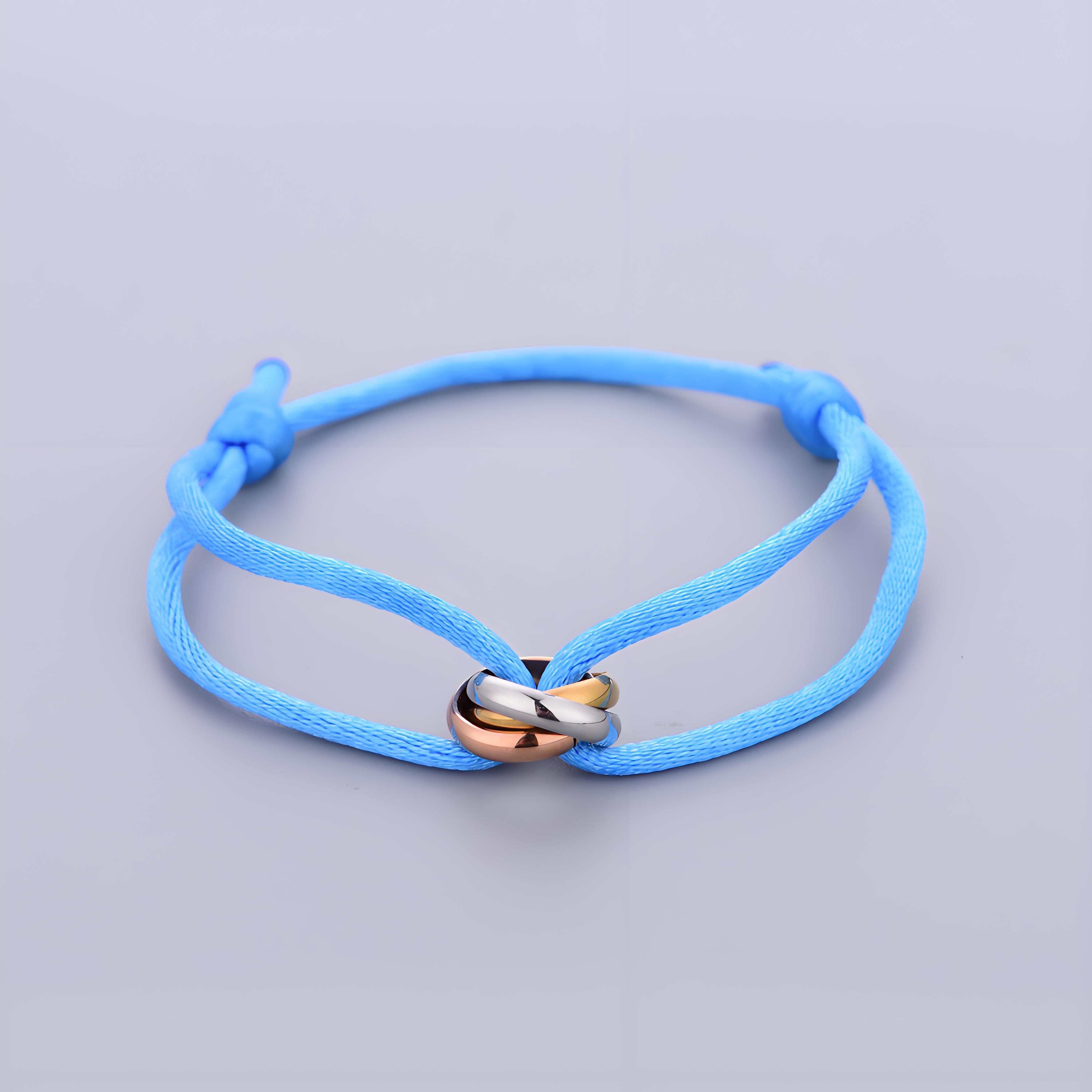 Trinity Armband Edelstahl Kreis Damenarmband Verschiedene Farben Seil Klassisch Beliebt Dreifarbig GradientSchmuck gray