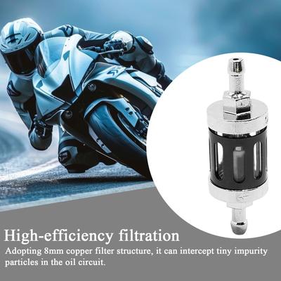 Oil Filter For Motorcycle 8mm Inline Oil Filter Metal Motorcycle Parts For Scooter ATV Dirt Bike Snowmobile Modification