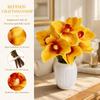 6 Stems Artificial Orchid Flowers Iron Wire Stem Silk Orchid Decorations  Event Decoration
