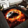 Fiery Soccer Ball Design Carpet for Living Room or Bedroom Decor Suitable for Use As an Anti-slip for Living Room Bedroom Sofas