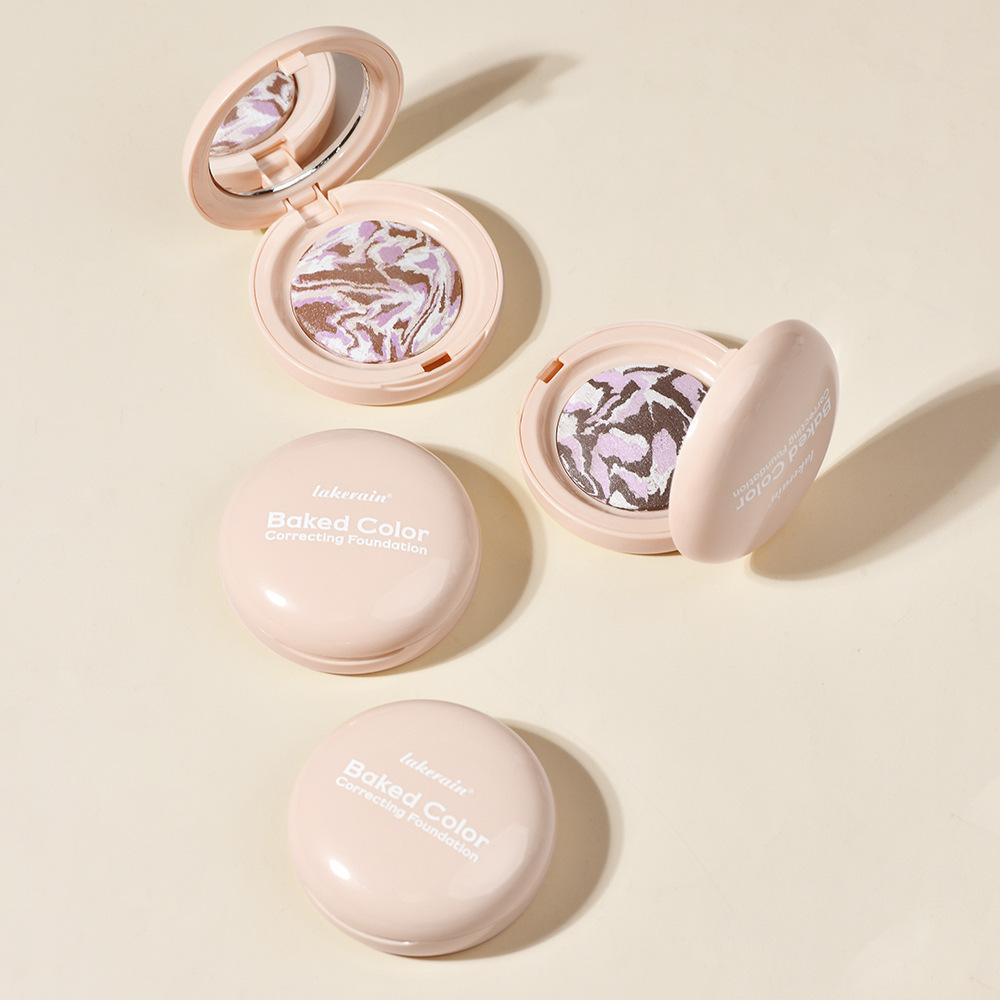 Demi Matte Natural Finish Baked Brighten Color Correcting Powder Foundation Buildable Light To Coverage Oil Control Makeup