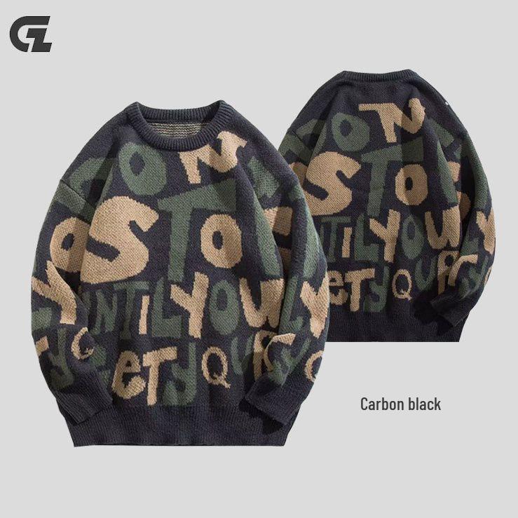 Men s Retro Loose Knit Crew Neck Cardigan - Trendy Thick Casual for AutumnWinter L 2899₽