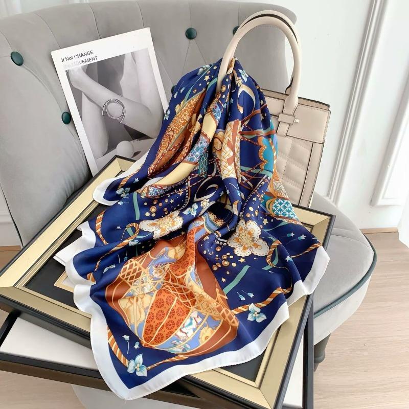 70 silk scarf square scarf high sense fashion versatile professional simulation silk small scarf versatile printed women's silk scarf