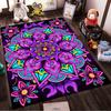 Colorful Mandala Pattern Carpet with Pink and Purple Floral Design Suitable for Use As an Anti-slip for Living Room Bedroom Sofas