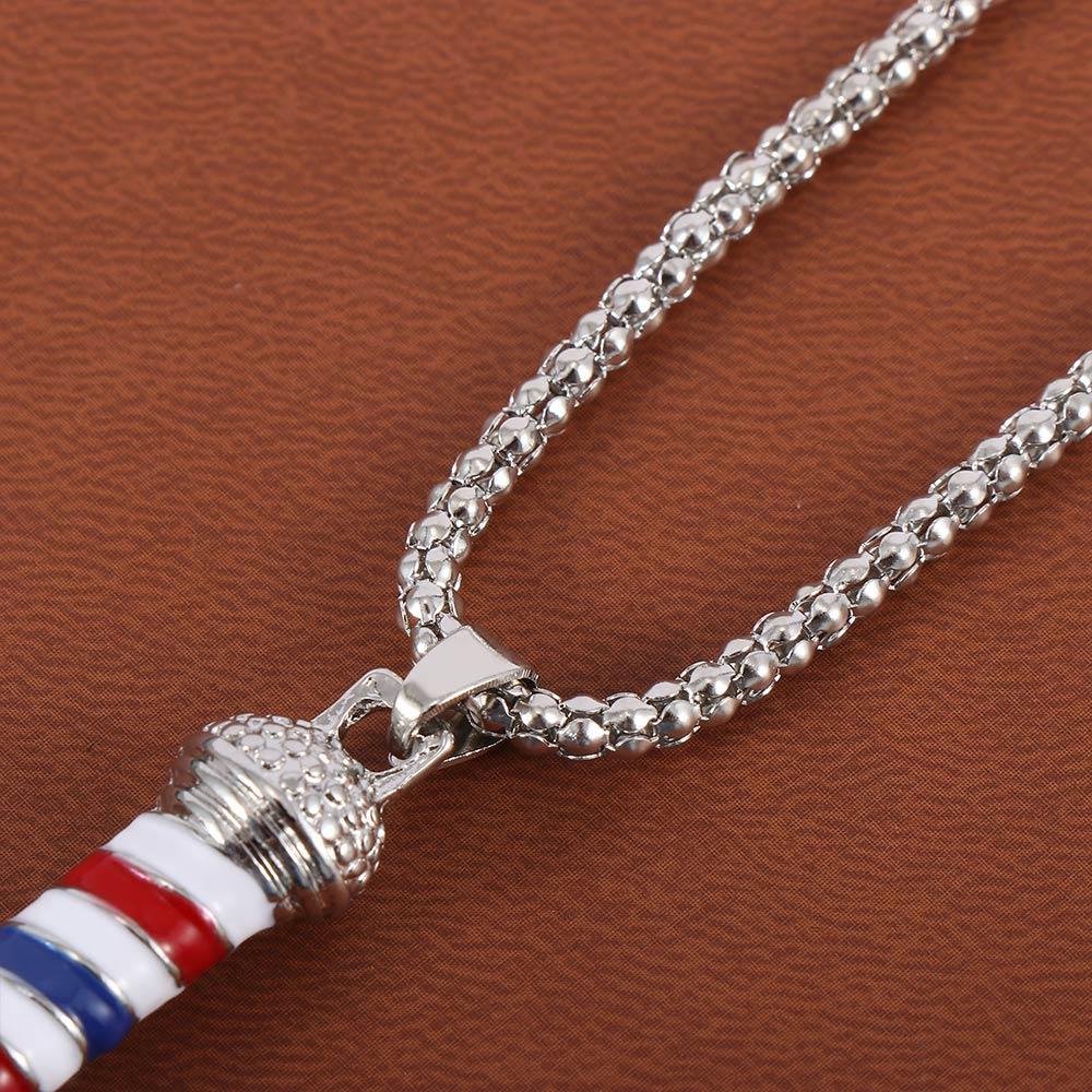 New Retro Fashion Barbers Rotating Light Barber Shop Necklace Jewelry Pendant Chain