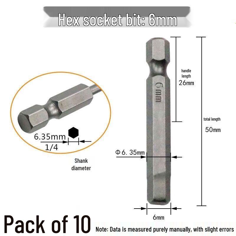 Sechskant Starke Magnetische S2 Schraubendreherbit für Handbohrmaschinen und Elektrische oder Pneumatische Schraubendreher