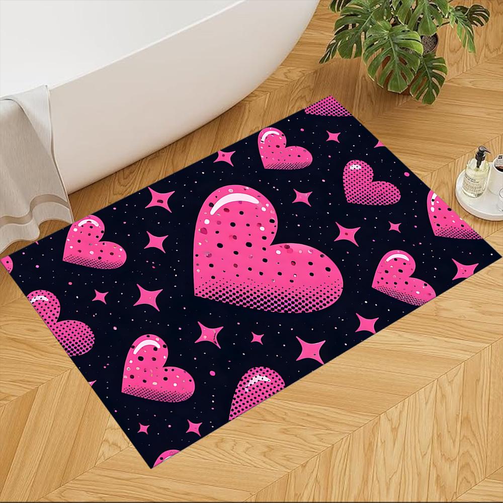 

Rose Gold Hearts Pattern Non-Slip Home Carpet Design for Office Decor Living Room Bedroom Gift 40cmx60cm